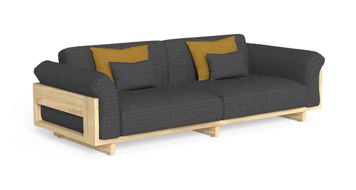 Argo Wood 3 Seater Sofa